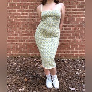 Light yellow and blue, Bodycon summer dress!!